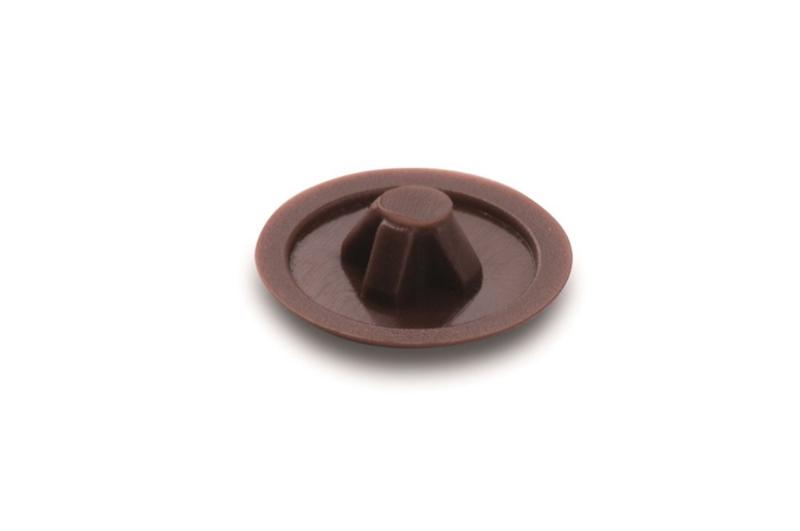 HECO AFDEKKAPJES 12MM MET POZ.KRUISJE MIDDEL BRUIN