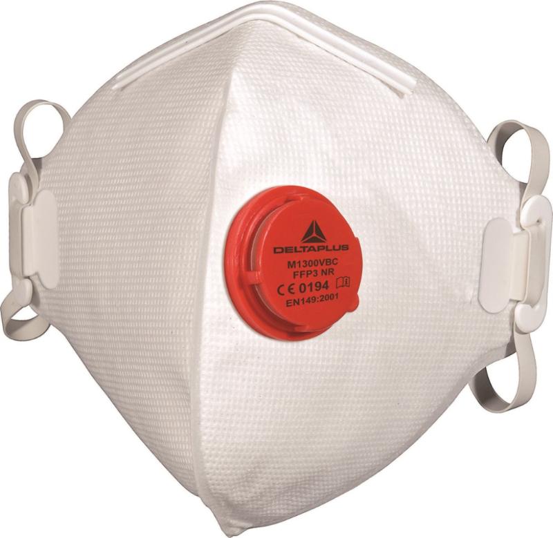 STOFMASKER FFP3S M/UITADEMVENTIEL WIT OPVOUWBAAR