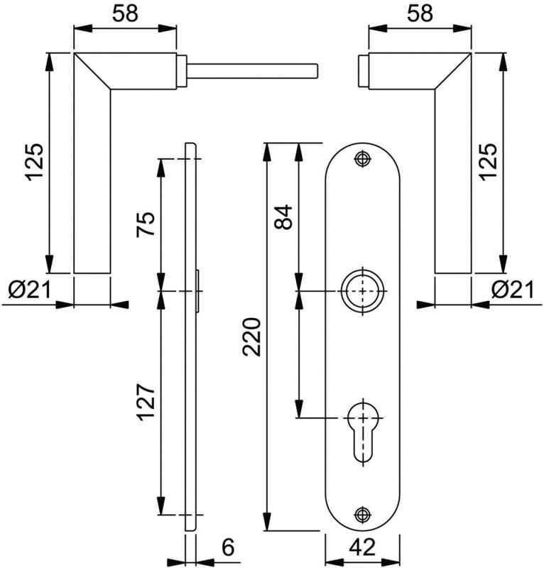 HOPPE RVS GARN F69 AMSTERDAM E1400Z/302 PC 55MM