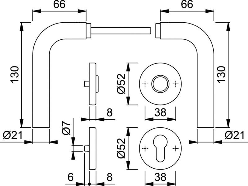 HOPPE RVS GARN F69 BONN E150Z/42KV/42KVS-PC
