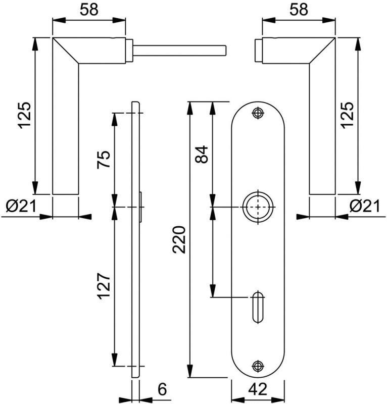 HOPPE RVS GARN F69 AMSTERDAM E1400Z/302 BB 56MM